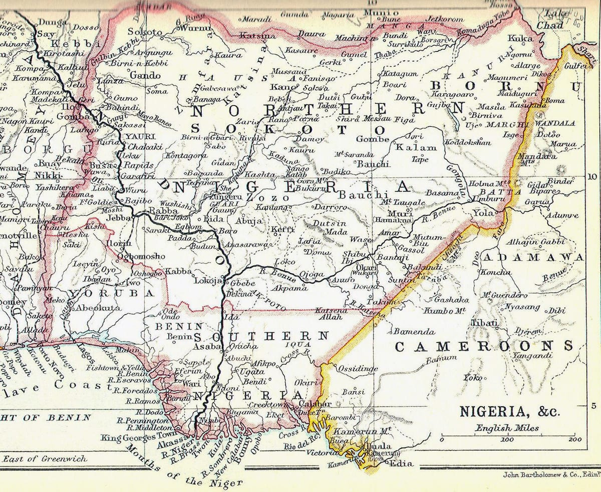 Mapa de la antigua nigeria