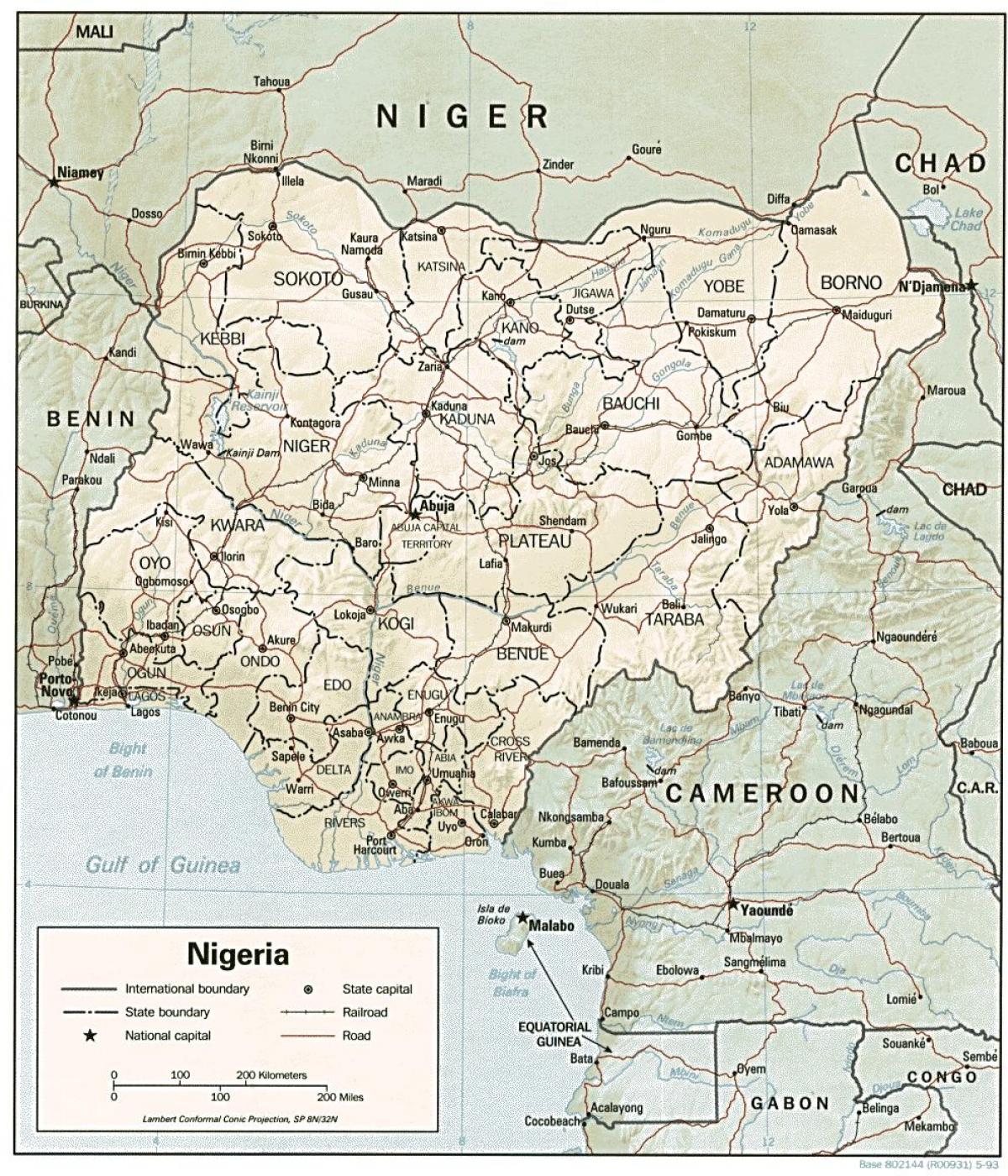 Mapa de atlas nigeria