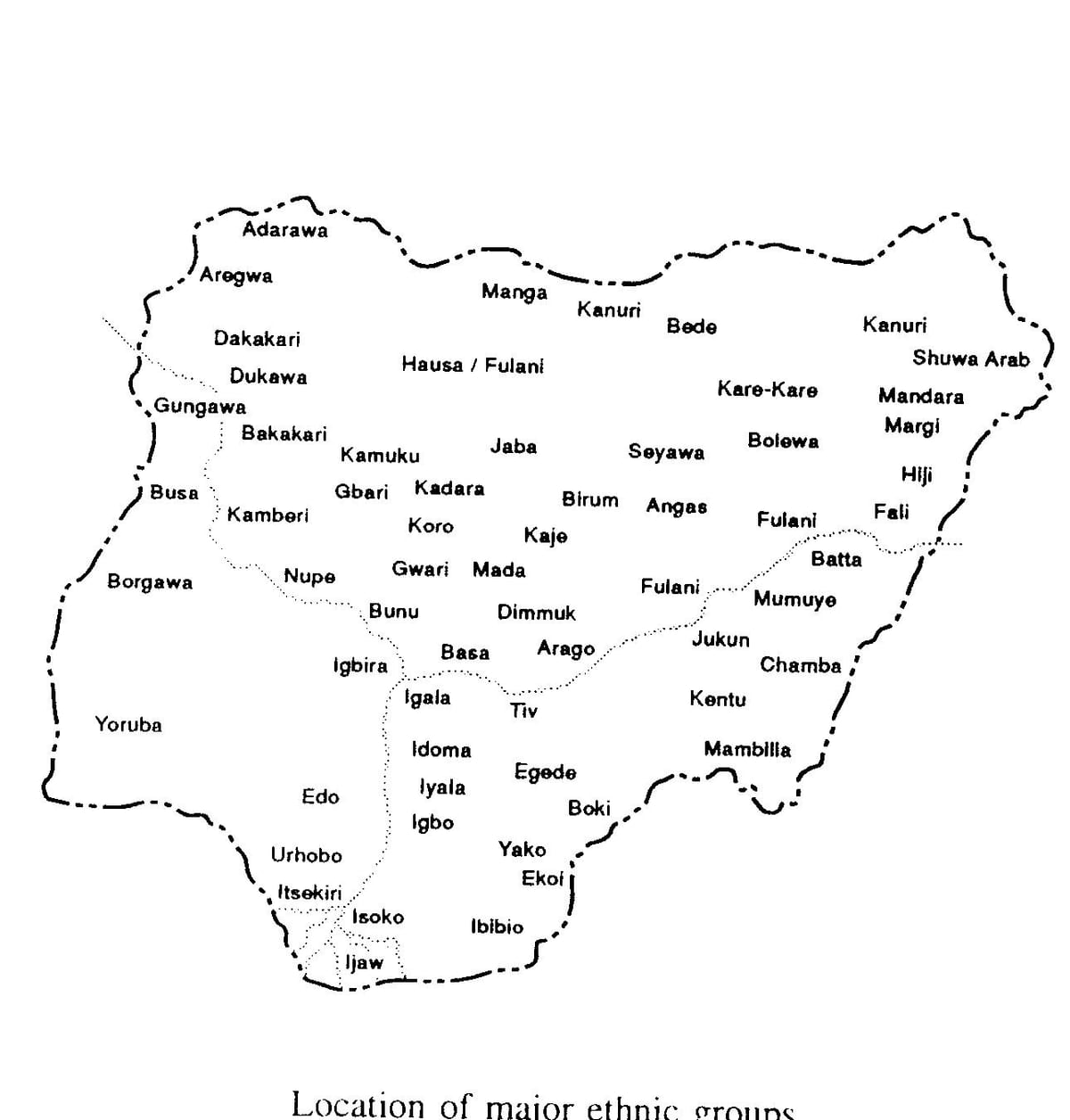 dibuje un bosquejo de mapa de nigeria