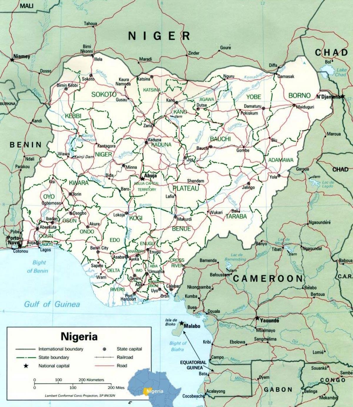 lagos, nigeria mapa de áfrica