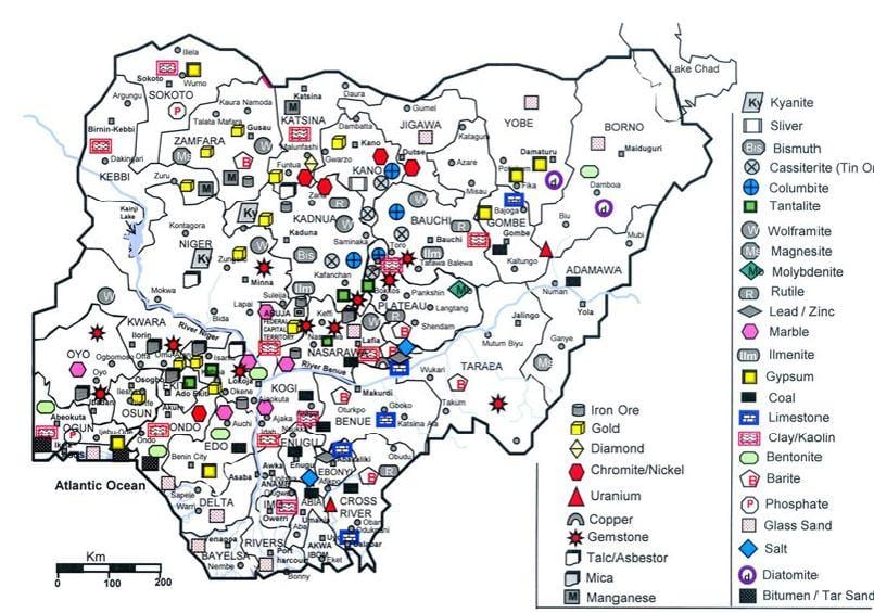 mineral mapa de nigeria