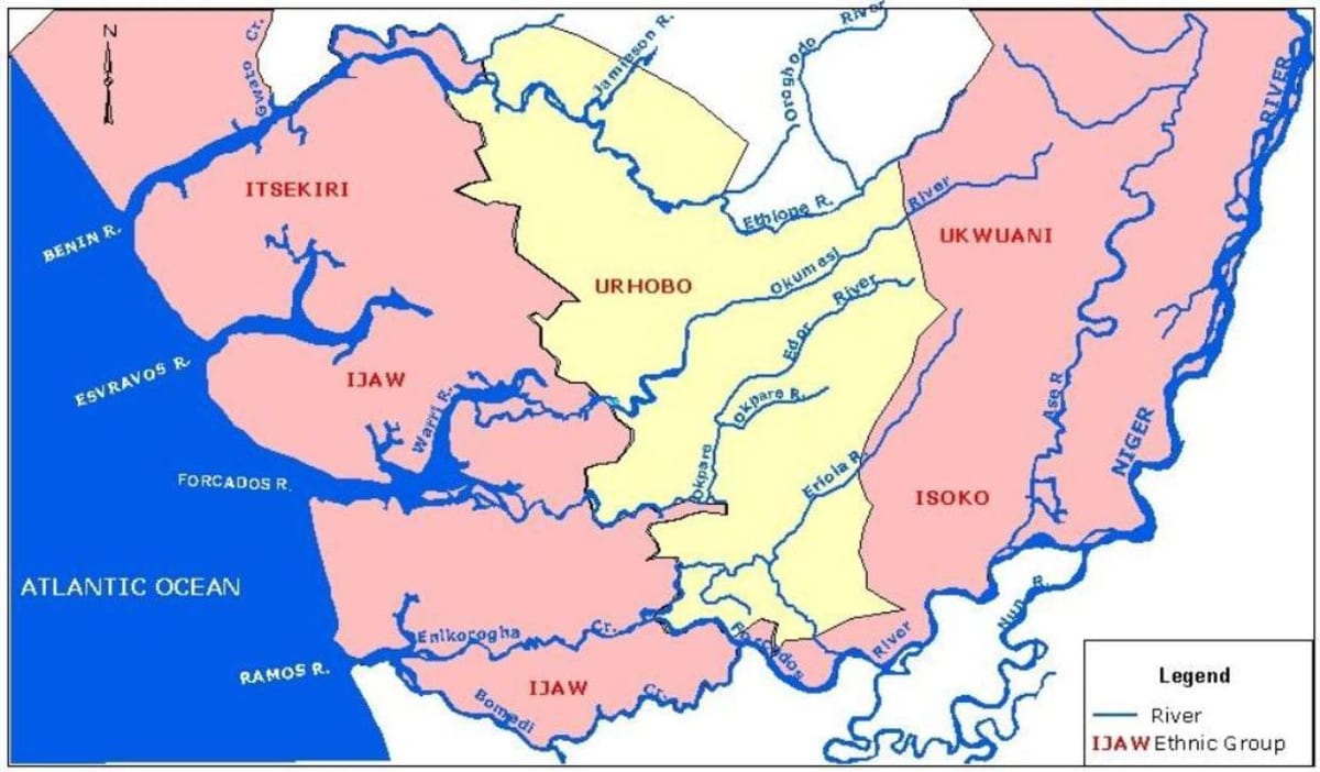 mapa de nigeria mostrando los principales ríos