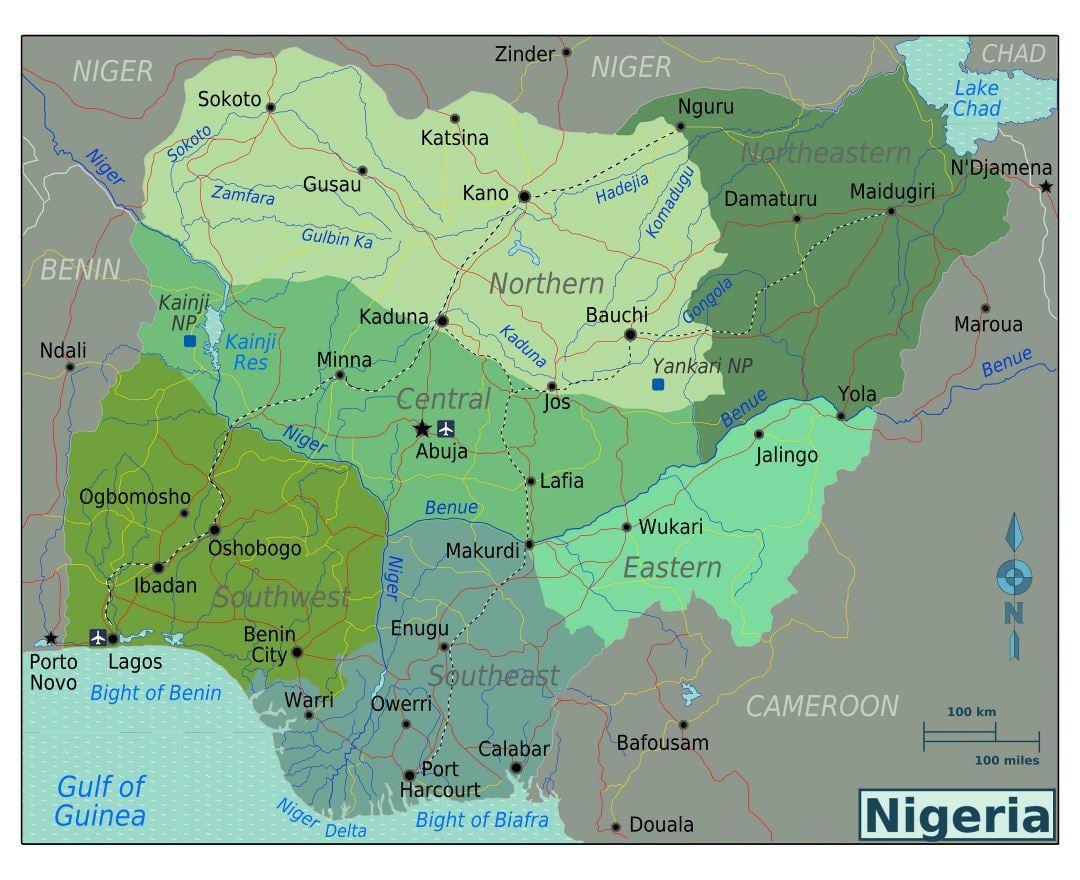 nigeria sudáfrica mapa
