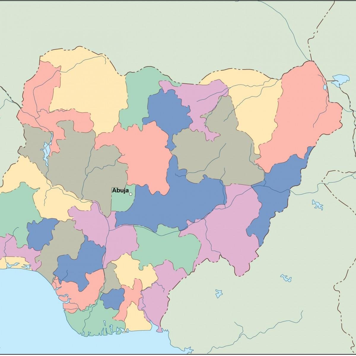 Mapa de editable nigeria