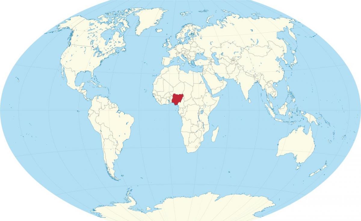 mapa del mundo que muestra nigeria