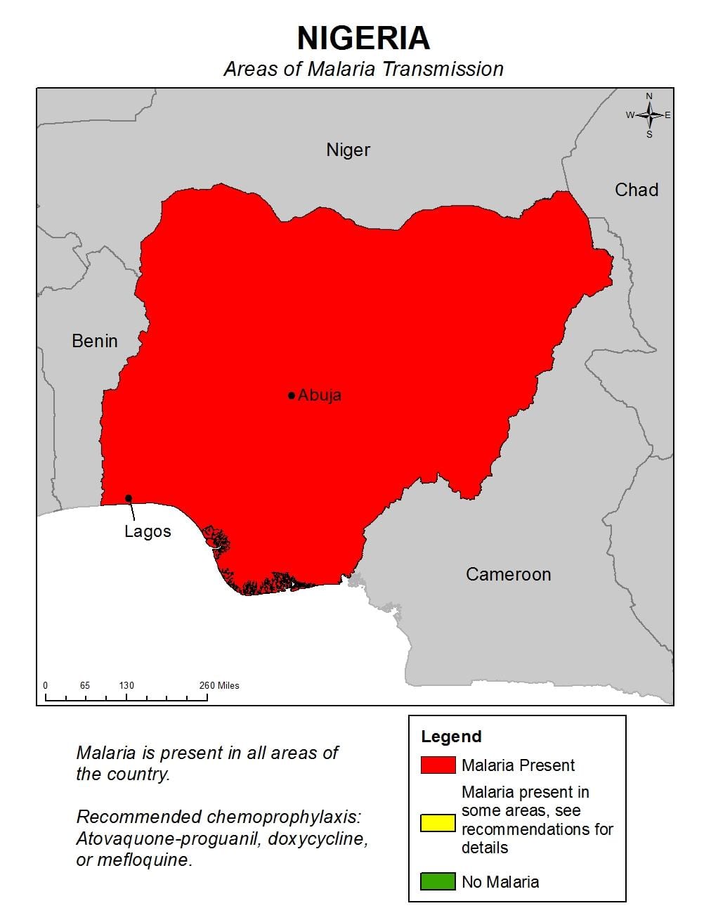 Mapa de nigeria malaria