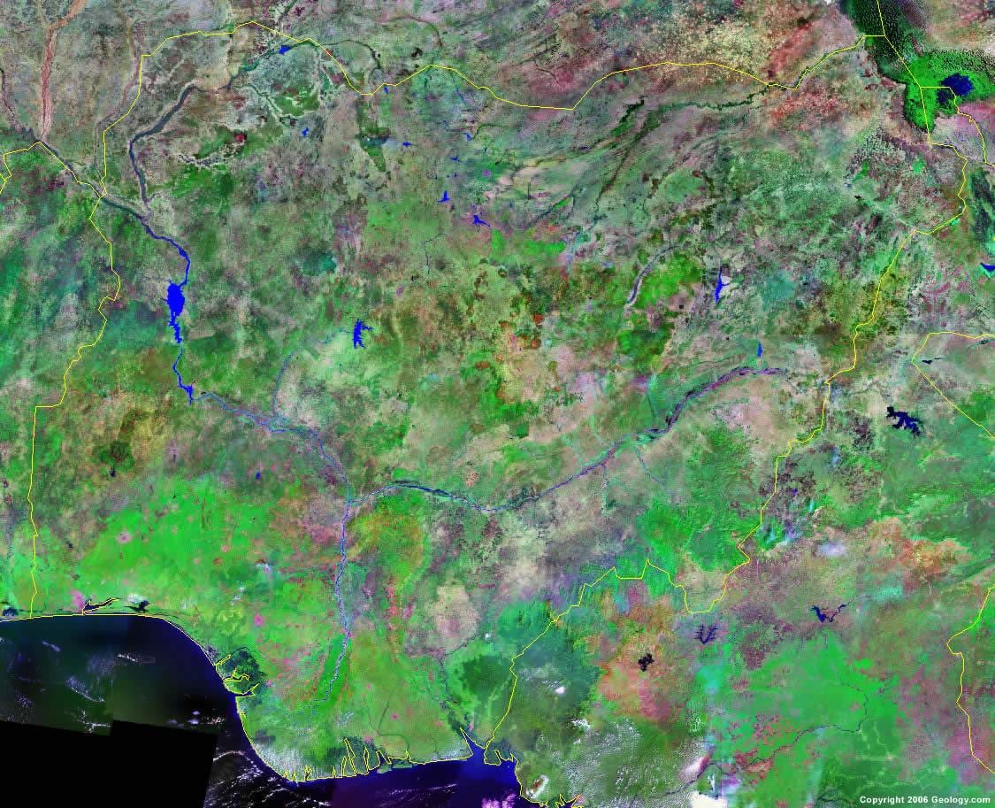 Mapa de nigeria montañas