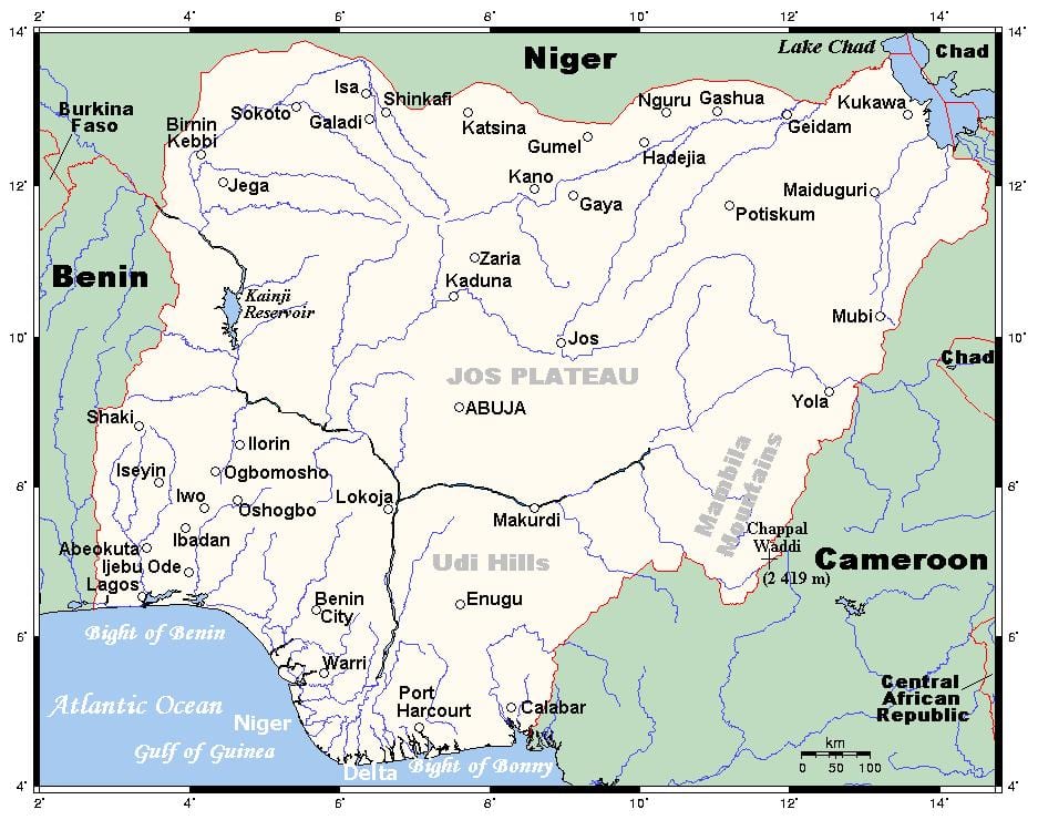 rivers en nigeria mapa