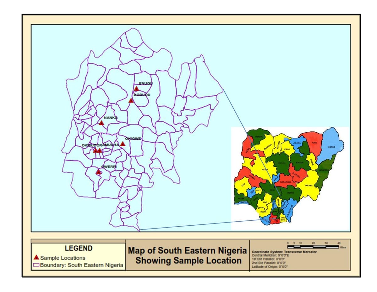 Mapa de nigeria oriental