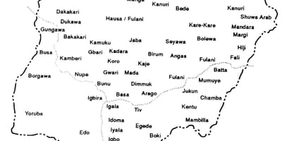Dibuje un bosquejo de mapa de nigeria