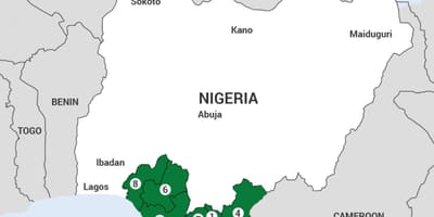 Mapa del delta del níger mapa en nigeria