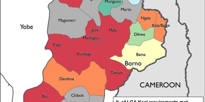 Mapa del noreste de nigeria