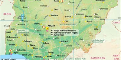 Mapa de imagen de la nigeria