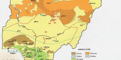 Mapa de la agricultura de nigeria