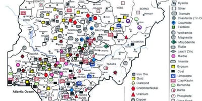 Mineral mapa de nigeria