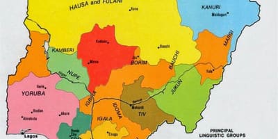 Mapa de nigeria tribus
