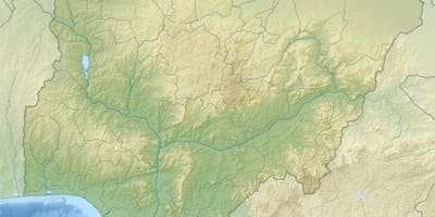 Mapa de nigeria mostrando alivio