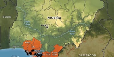 Mapa de nigeria aceite