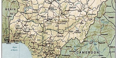 Mapa geográfico de nigeria
