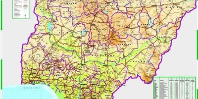 Mapa de nigeria distancia de camino