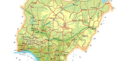 Mapa de nigeria elevación