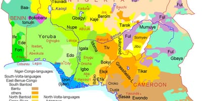 Nigeria mapa de la lengua
