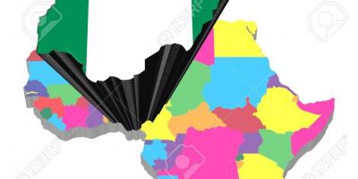 Mapa de áfrica con nigeria destacó