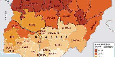 Mapa de nigeria religión