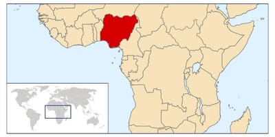 Nigeria ubicación en el mapa del mundo
